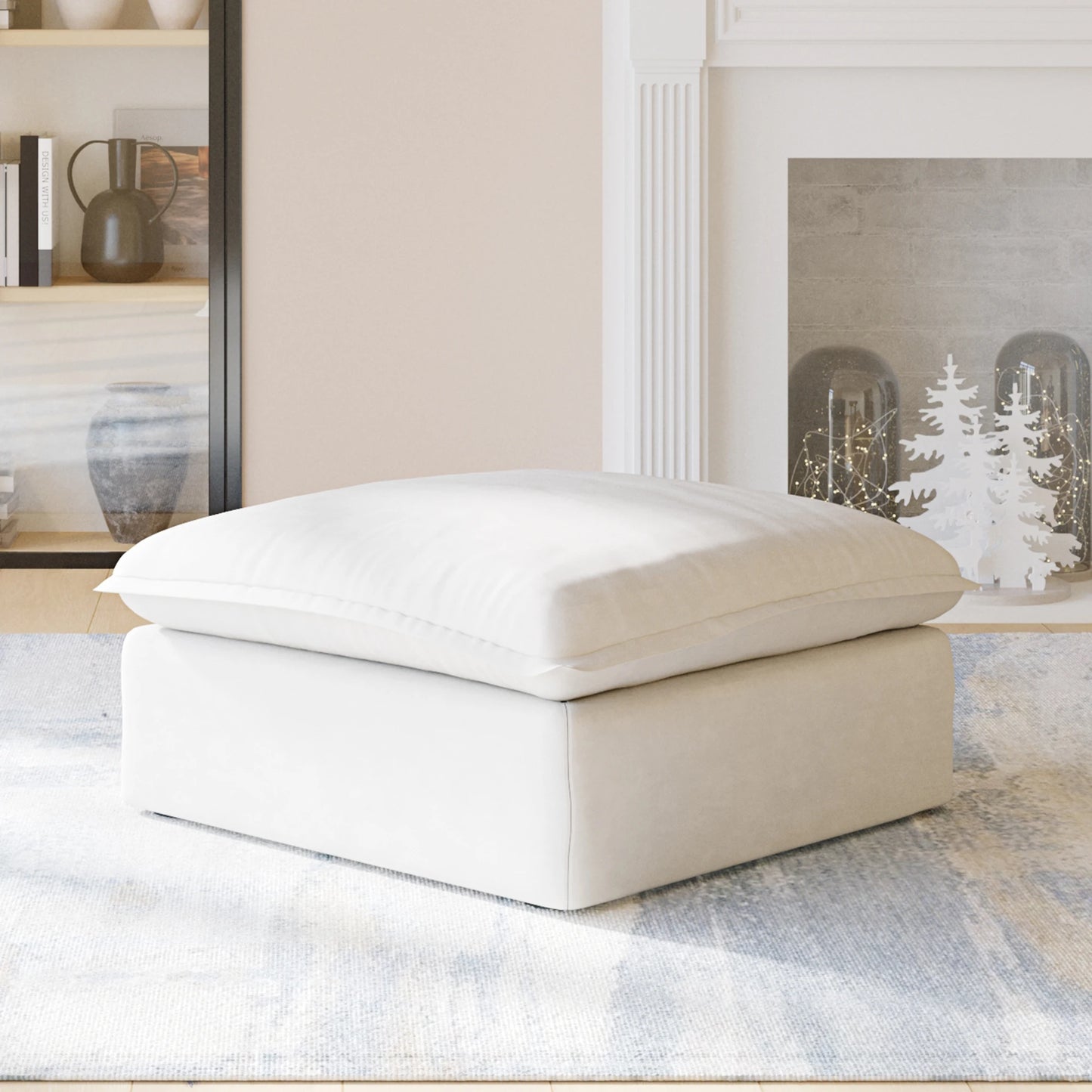 Sectional Sofa with Storage Ottoman - Black, White, or Beige