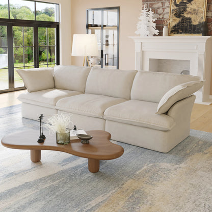 Sectional Sofa with Storage Ottoman - Black, White, or Beige