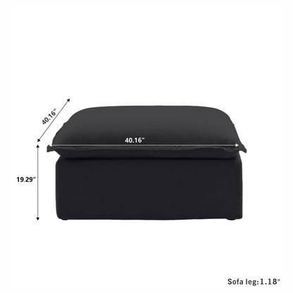 Sectional Sofa with Storage Ottoman - Black, White, or Beige
